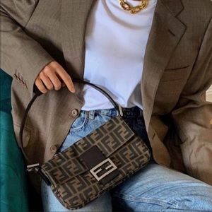 Fendi baguette cloth handbag